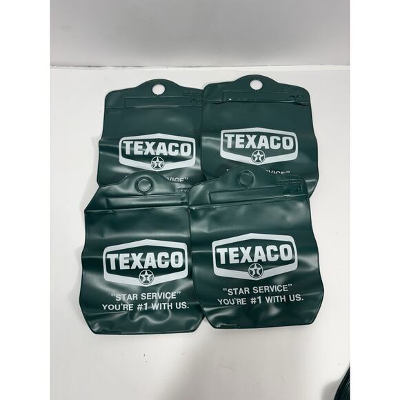 Vintage TEXACO Plastic Green Bags Star Services Lot Of 4 NOS - Picture 1 of 6